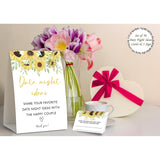 Sunflower Date Night Games,Date Night Ideas,Wedding Shower Game,Rustic Bridal Shower Decorations,Popular Bridal Shower Game,Set Including 1 Sign And 50 Date Night Ideas Cards-08