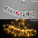 Window Lights Christmas Decor Ring Lights 120 Led 9.84Ft Long Hanging Christmas String Lights With Flashing Bubble Curta