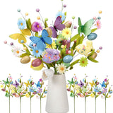 8 Pack Artificial Easter Egg Stems16 Inch Berry Picks Berry Stems With Easter Eggs For Home Centerpiece Decor Celebration (Rabbit)