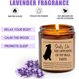 Smells Like The Opposite Of Pit Bull Farts Candle - Funny Dog Gifts For Dog Lovers - Scented Candle For Pit Bull Mom - Candle Gifts For Pet Lovers - Funny Dog Fart Candle, Lavender