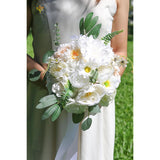 Artificial Flowers Combo Box Set White Flower Silk Cake Flowers For Diy Wedding Bridal Bouquets Baby Shower Centerpieces Floral Arrangements Party Tables Home Decorations