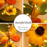 Sunflower Decorative Lamp With Glass Dome – Led Floral Night Light, Warm White Illumination, Home Decor, Gift Idea For Mother, Birthday, Wedding