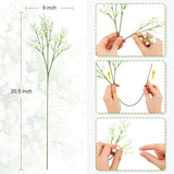80 Pcs Baby Breath Artificial Flowers Bulk White Artificial Baby Breath Gypsophila Flower 20.8 Inch Real Touch Faux Gypsophila Bouquet Fake Floral Greenery For Wedding Arrangement Party Decor