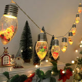 Christmas Tree String Light -10 Led Vintage Xmas Bubble Lights,6Ft Battery Operated Retro Unique Christmas Doll Lights F