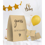 How Many, Kraft, Bridal Shower Decorations, Bridal Shower Games - One Sign And 50 Cards(003)