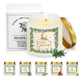 6 Set Christmas Candles Bulk Employee Appreciation Gifts Candles 3.5 Oz Christmas Tree Scented Soy Wax Jar Inspirational Candle Thank You Gifts For Team Coworkers Teacher Volunteer