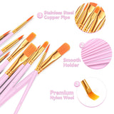 Acrylic Paint Brushes Set, 16 Packs/160 Pcs, Pink, Suitable For Acrylic, Oil, Watercolor,Rock Body Face Nail Art,Perfect Suit Of Art Painting, Best Gift For Kids Adult Drawing