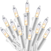 100 Count Warm White Christmas String Lights 21.4FT Mini Fairy Lights White Wire Indoor Outdoor Decor for Bedroom Patio Dorm Wedding Party Holiday Garland