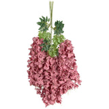 12Pcs Artificial Wisteria Hanging Flowers 3.6Ft Dusty Pink Fake Hanging Flowers Garland Silk Flowers Rattan String Faux Wisteria Vine For Garden Home Wedding Arch Decoration (Dusty Pink)