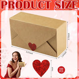 24 Pcs Valentines Heart Bakery Cookie Boxes Valentine Kraft Cookie Box With Red Heart Stickers Bakery Treat Boxes Candy Dessert Gift Giving Containers Containers Packaging 14 X 8 X 5 Cm