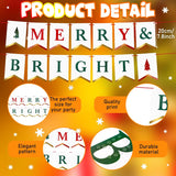 202 Pcs Christmas Party Supplies Merry Bright Banner Xmas Tree Print Paper Plates Napkins Cups Straws Knives Forks Disposable Christmas Dinnerware Set Serves 25 Guests Xmas Holiday Decorations