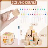 75Pcs Cielito Lindo Baby Shower Games Sign Kit Terracotta Decorate A Block Game Sign With 50 Wooden Blocks & 24 Markers For Mexican Gender Reveal Party