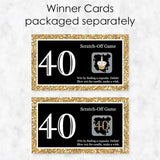 Big Dot of Happiness Adult 40th Birthday - Gold - Birthday Party Game Scratch Off Cards - 22 Count