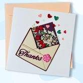 Quilling Cards, Thank You Card, Grateful Thankful Card Flower For Him, Her, Friend, Boss, Mom, Dad With Thank You Design (Envelope Design)