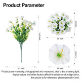Artificial Flowers 12 Bundles Uv Resistant Fake Flowers No Fade Faux Plants For Outdoor Garden Porch Window Box Decoration (White)