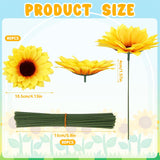 80 Pcs Large Sunflower Artificial Flowers Bulk, 4.1Inch Sunflower Artificial Flower Heads Fake Sun-Flower Heads With Stems Simulation Sun-Flower For Wedding Decoration, Bouquets Parties (Yellow-80)