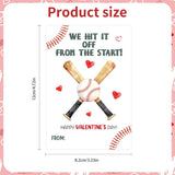 48 Pcs Baseball Valentines Gifts For Kids, Baseball Valentines Day Cards With Envelope For Class Exchange, School Valentine Day Greeting Card Bulk For Sports Party Prizes Favor Supplies