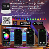 20W Dual-Head App Twinkle Rgbw Fiber Optic Lights, Sound Activated Fiber Optic Star Ceiling Light Kit 1300Pcs 0.03In 13.1Ft/4M Fiber Strands For Car Headliner Star/Home