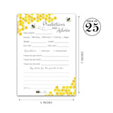Bee Prediction And Advice Cards - Pack Of 25 - Bumblebee Baby Shower Games, Yellow Neutral Bumble Bee New Parents, Mom & Dad To Be, Mommy & Daddy Message, Honey Bee Coed Activity Keepsake G620-Pdav