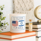 Israel Support Candle - Vanilla Scented, In This Home We Stand With Israel, Usa Pride 11 Oz Soy Candle, Cdl1357