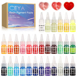 Pigment Paste For Epoxy Resin,30 Colors 300Ml/13.7Oz Highly Concentrated & Easy To Mix Opaque Resin Colorant Dye Set For Resina Art Painting,Diy Crafts,Molds,River Tables, Jewelry, Tumblers,Paint