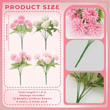 12 Pcs Valentines Artificial Flowers For Outdoor Indoor Spring Pink White Faux Flowers Spring Fake Silk Chrysanthemums Bouquet For Vase Table Floral Arrangement Valentines Wedding Home Decor