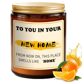 House Warming Gifts New Home, Perfect Housewarming Gifts - Sweet Orange Scented Candle - 7Oz New Home Soy Candles For Women, Men, Couple, Friend - New Homeowner Gift Ideas Presents For Home Buyers