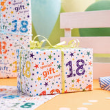 Birthday Wrapping Paper Sheet - 6 Sheets Colorful 18Th Bday Design Folded Flat For Birthday, Party, Baby Showers - 19.7 Inch X 27.5 Inch Per Sheet