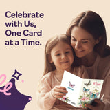 Mom Birthday Card - Beautiful Butterflies - Happy Birthday Card For Mom From Son Daughter, 5X7 Inch Elegant Pastel Butterfly Bday Greeting Cards