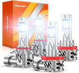 HB3 9005 H9 H11 LED Headlight Bulb Combo 120000LM Cool White 4 Pack