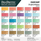 PanPastel Artist Pastels by GOLDEN, Light and Medium Colors Set, 25 Color, Professional Artist Pastels, Unique Pan Format (cake-like)