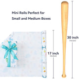 Blue Baby Wrapping Paper Roll-17 Inches X 32.8 Feet, Mini Roll, Sea Creatures Design Wrap Paper For Baby Shower, Boys' Birthday Party, Newborn, New Moms, Little One, 1St Baby, 1 Roll