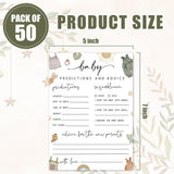 50Pcs Boho Baby Predictions & Advice Cards Baby Shower Party Game Activity Cards New Parent Message Advice Book For Gender Reveal Wishes For Baby, Advice For New Parents To Be