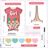 Baby Gender Reveal Voting Board With Stand, Girl Or Boy Voting Jar, Gender Guessing Girl Or Boy Game Board, Easy Tabletop Display For Baby Gender Reveal Games 2 Packs