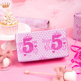 Kids 5Th Birthday Wrapping Paper, Mini Roll, Crown & Happy 5Th Dots Design, 17 Inch X 16.4 Feet, Perfect For Girls' Gifts
