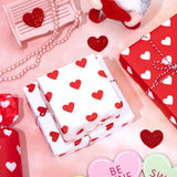 100 Sheets Valentine'S Day Tissue Paper Red And White Heart Wrapping Paper Romantic Art Craft Gift Packing For Diy Mother'S Day Wedding Anniversary Birthday Baby Shower Holiday Party Decor
