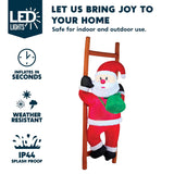 6 Ft Christmas Inflatable Climbing Santa, Hanging Inflatable Christmas Decorations With Build-In Leds, Blow Up Santa Yar