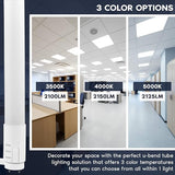 6 Pack U Bend LED Tube Lights T8 T12 17.5W 2100LM 3 Color Selectable G13 Replacement