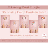 Bridal Shower Games 40 Raffle Cards, Who Caught The Bouquet Funny Emoji Scratch Off Lottery Tickets, 5 Winners, Wedding Shower, Engagement Or Bachelorette Party, Rose Gold Foil