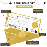 6 Pcs Golden Ticket Scratch Off With Envelopes And Seal, Golden Scratch Off Cards For Air Ticket Gift, Gold Surprise Gifts Tickets For Valentine'S Day Birthday Girlfriends Vacation Couple Dating Etc