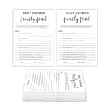 Minimalism Baby Shower Game - Family Feud Cards, Fun Shower Game For Boy & Girl, Includes 30 Fill-In Cards & 1 Answer Card