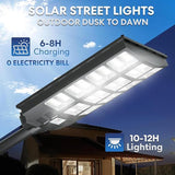 3 Pack Solar Street Lights Outdoor Waterproof with Motion Sensor Remote Control Dusk to Dawn Security Lighting