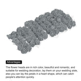 Artificial Rose Flower Heads, Grey Mini Faux Flowers 0.8 Inch-1 Inch For Diy Craft Wedding And Party Decoration Pack Of 72