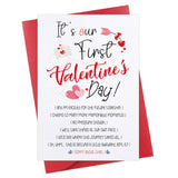 Funny 1St Valentine'S Day Greeting Card For Boyfriend/Girlfriend - It'S Our First Valentines Day Card With Envelope - Romantic, Cute Design - Perfect New Couple Gift