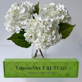 3 Pcs White Hydrangea Artificial Flowers 21 Inchs Real Touch Faux Hydrangea Flowers For Wedding Tables Centerpieces Fake Flowers For Party Home Kitchen Decor