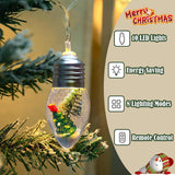 Christmas Lights Battery Operated 6.8Ft Led Christmas Tree Snow Globe Lights 10 Vintage Bulbs String Light For Indoor Ou