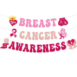 Breast Cancer Awareness Banner Breast Cancer Support Party Decorations October Breast Cancer Awareness Month Hope Courage Brave Party Supplies