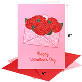 Valentines Cards For Adults Kids Happy Valentine'S Day Valentine Cards With Envelopes 12 Pcs Gold Foil Heart Love Glitter Layered Cricut Cut 4X6 Inch Blank Inside