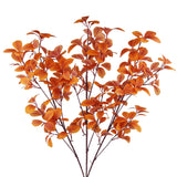 3 Pcs Artificial Fall Leaves With Stems Artificial Maple Leaves Branches Autumn Faux Leaf For Thanksgiving Home Indoor Outdoor Kitchen Festival Autumns Table Centerpieces Decoration Orange