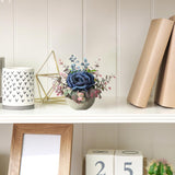 Artificial Flowers Potted Plants,Blue Fake Flowers In Pot Yellow Sunflower Centerpieces For Tables Home Office Kitchen Bathroom Shelf Plant Decor